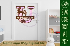 Unicorn Capital Monogram Letter name sign U SVG Product Image 2