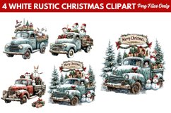 White Rustic Christmas Clipart PNG Product Image 1