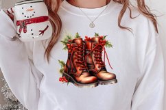 Watercolor Christmas Farm Clipart Product Image 1