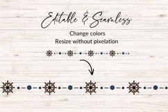 Seamless Nautical Ship Wheel Border SVG Product Image 2