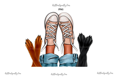 Girl with two dogs clipart Product Image 4