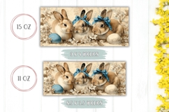 Vintage Mug Wrap Design, Cute Easter Bunnies Mug Template Product Image 2
