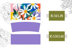 Pop Art Flowers Tumbler Template, Purple 40 Oz Tumbler Wrap Product Image 2