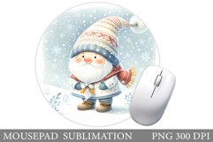 Christmas Gnome Mouse Pad. Christmas Mouse Pad Sublimation Product Image 1