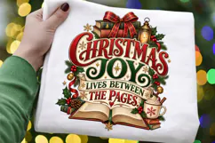 Christmas Joy Lives Between the Pages PNG, Christmas Books Product Image 4