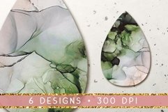 Alcohol Ink Teardrop Earring Bundle | Sublimation Design Png Product Image 2
