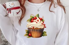 Watercolor Christmas Cakes Clipart, Christmas Clipart Product Image 2