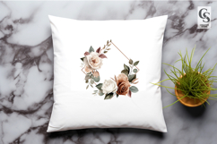 Geometric Floral Wreath Watercolor Clipart Sublimation PNG Product Image 3