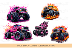 Cool Monster Truck Clipart Bundle | Sublimation PNG Product Image 2