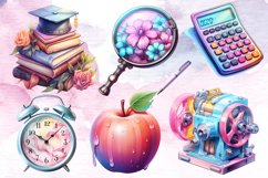 Pastel School Sublimation Clipart Bundle, Pastel School Product Image 3