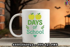 Days of School Green Apple Cute Sublimation Design Product Image 3
