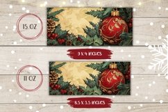 Christmas Balls Mug Wrap Design, Retro Christmas Coffee Mug Product Image 2