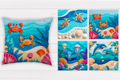 Sea Animals Pillow Bundle. Sea Sublimation Product Image 6