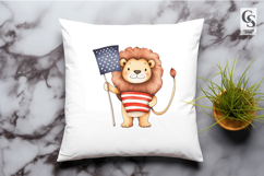 Patriotic Lion Clipart PNG Product Image 2