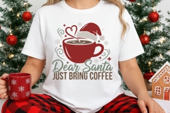 Dear Santa Just Bring Coffee Svg, Christmas Coffee Lover Svg Product Image 3