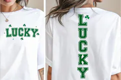 Lucky SVG, St Patrick's Day PNG, Retro Shamrock PNG, Lucky Product Image 1