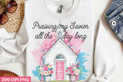 Praising My Savior All PNG, Retro Church Sublimation PNG Product Image 3
