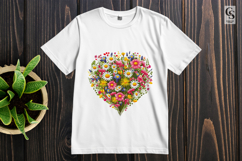 Wildflower Heart Bouquet Clipart Sublimation PNG Product Image 3