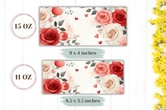 Watercolor Roses Mug Design, Watercolor Flowers Mug Wrap Product Image 2