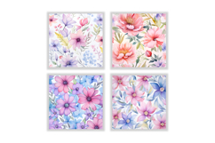 Watercolor Pastel Flower Digital Papers Product Image 2