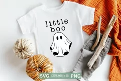 Little Boo SVG | Baby Halloween SVG | Kids Ghost Sublimation Product Image 1