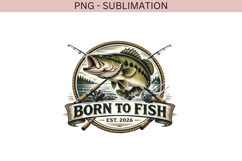 Born to Fish PNG | Fishing Badge Design | Fisherman Gift Product Image 2