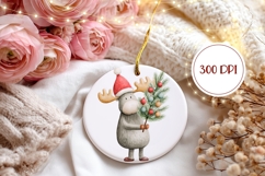 Christmas Moose Ornament Design, Christmas Animals Ornament Product Image 2