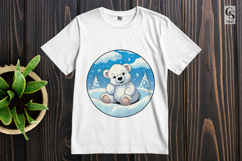 Cute Polar Bear Winter Clipart Sublimation PNG Product Image 2