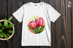 Pink Tulip Flowers Clipart Sublimation PNG Product Image 2