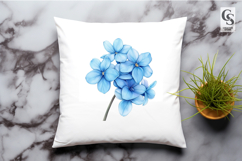 Blue Hydrangea Flower Clipart Sublimation PNG Product Image 2