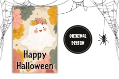 Floral Halloween Garden Flag, Halloween Ghost Garden Flag Product Image 2