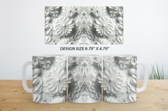 3D White Flowers Mug Wrap | Sublimation Coffee Cup Product Image 4