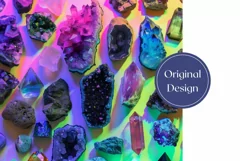 Gemstones Tumbler Wrap Design, Colorful Minerals Tumbler PNG Product Image 2