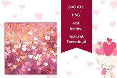 Valentine Square Coasters, Heart Confetti Square Coasters Product Image 2