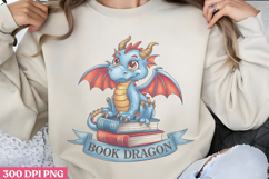 Book dragon PNG, Reading Books Sublimation PNG Product Image 1
