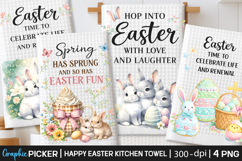 Easter Kitchen Towel PNG, Easter Dish Hand Towel, Easter PNG Product Image 1