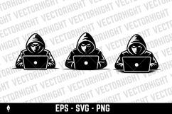 Vector icon of a hooded figure wearing a mask Product Image 2