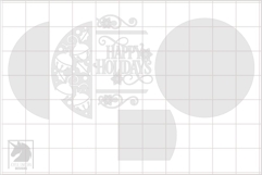 Happy Holidays Round Welcome Sign SVG | Christmas Bells Sign Product Image 3