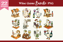 Wine Goose PNG | Funny Vineyard Bird Sublimation Bundle Product Image 2