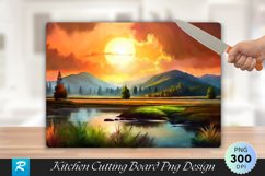 Handmade Nature Painting Cutting Board Sublimation Design Product Image 1