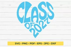 Class of 2027 in the shape of a heart SVG Cut File Product Image 2