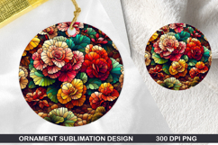 Flower Stained Glass Ornament PNG, Digital Download File Product Image 1