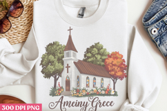Ameing grace PNG, Retro Church Sublimation Product Image 3