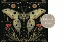 Moth Tumbler Wrap Design, Mystical Tumbler Sublimation PNG Product Image 2