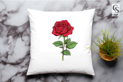Classic Red Rose Illustration Clipart Sublimation PNG Product Image 3