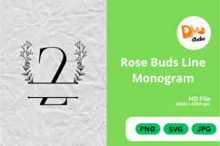 Rose Buds Line Monogram Product Image 1