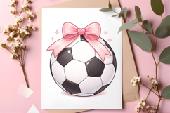 Pink Coquette Soccer PNG: Game Day Bow Shirt Design Product Image 12