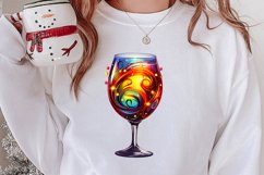 Christmas Wine Cup Sublimation Clipart Product Image 2