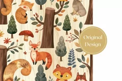Forest Tumbler Wrap Design, Cartoon Animals Tumbler Design Product Image 2