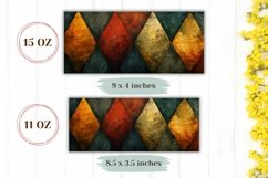 Abstract Mug Wrap Design, Colorful Rhombus Mug Template Product Image 2